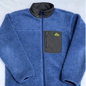 Aime Leon Dore Fleece Sherpa Zip Jacket Polar Blue Size MEDIUM Full Zip